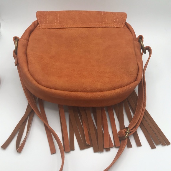 NWOT Mossimo Supply Co. Small Camel Crossbody Purse with Fringe - Picture 8 of 8